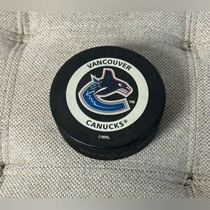 Vancouver Canucks NHL Official Game Puck Gary Bettman Made In Canada